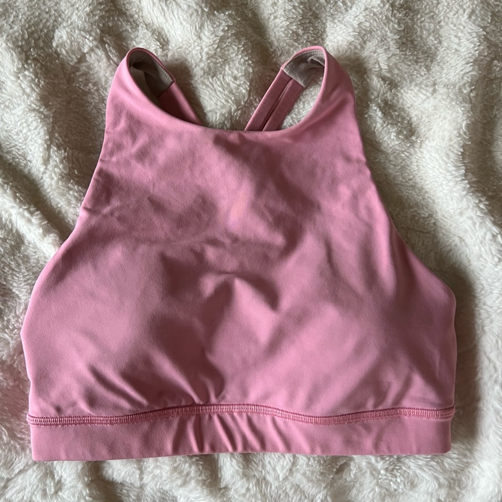 Lululemon High Neck Energy Bra Size 4 in Cosmic Pink